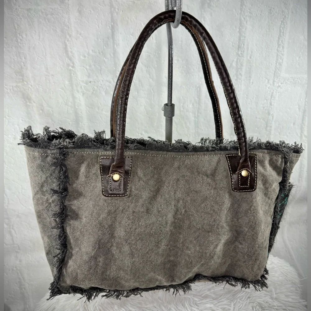 SOLDMyra Bag Artemis Canvas & Hairon Bag S-5204 - Picture 3 of 14